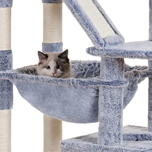 Heybly 73-Inch Cat Tree for Large Cats – Heavy Duty Indoor Condo with Plush Perch, Cozy Basket, and Scratching Posts