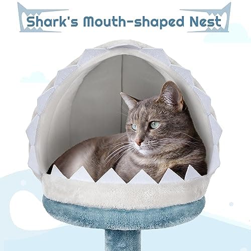 Yaheetech Ocean-Themed 45.5in Cat Tree with Shark Nest & Sea Star Perch