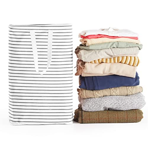 70L Collapsible Waterproof Laundry Hamper with Easy Carry Handle (Grey)