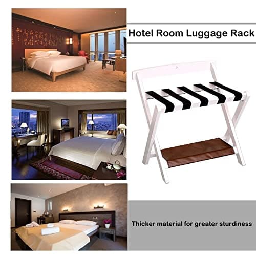 Professional Black Wooden Luggage & Shoe Rack for Guest Rooms