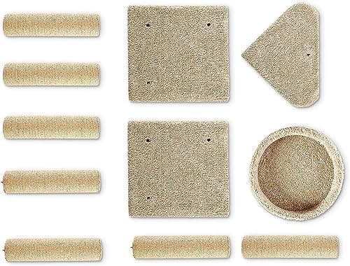 Amazon Basics Beige Multi-Level Cat Tree with Scratching Posts - Large