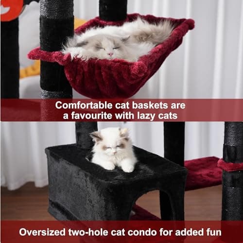 Adjustable Gothic Halloween Cat Tree for Indoor Cats