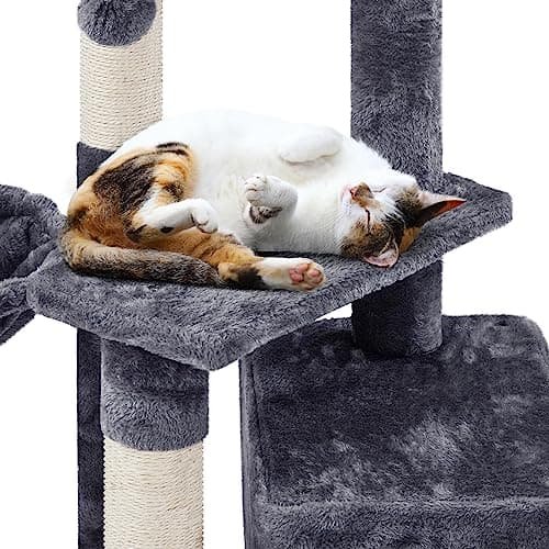 Yaheetech 34in Multi-Level Cat Tree with Bed & Scratching Post Dark Gray
