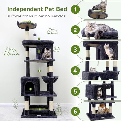 Sturdy 72in S72 Heavy Duty Cat Tree for Large Cats 20 lbs+