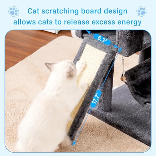 Smoky Gray Multi-Level Cat Tree Tower for Large Cats MPJ036G