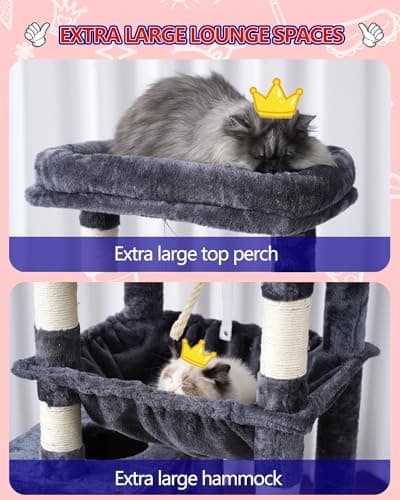 Smoky Gray Cat Tree for Large Cats GCT020G