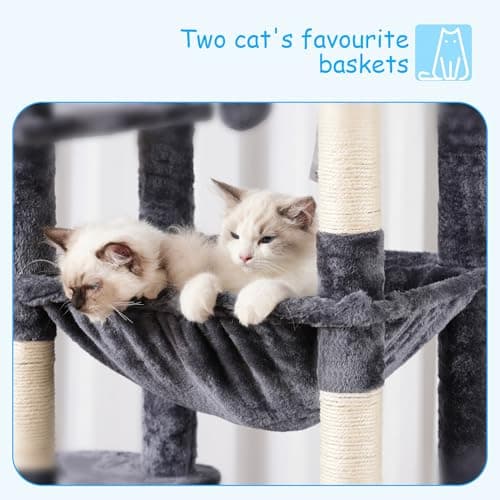 Smoky Gray Multi-Level Cat Tree for Indoor Cats MPJ037G