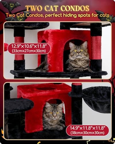 Gothic Cat Tower for Multiple Adult Cats - XXL Halloween Cat Tree