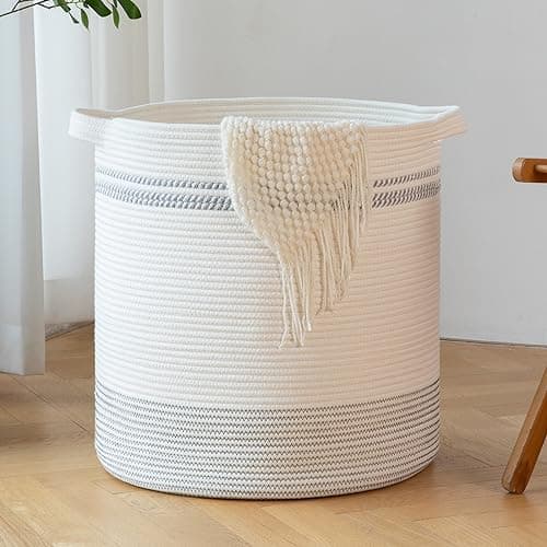 OIAHOMY Decorative 80L Laundry Hamper with Handles - Gradient Gray — Light Grey
