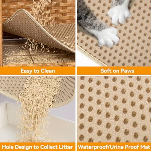 Handwoven Rattan Cat House with Door for Large Cats, Natural Enclosure Furniture