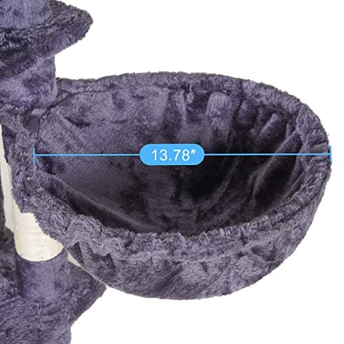 Gray Hey-brother 67.7" Cat Tree with 3 Caves & Perches, Scratching Posts MPJ032-SG
