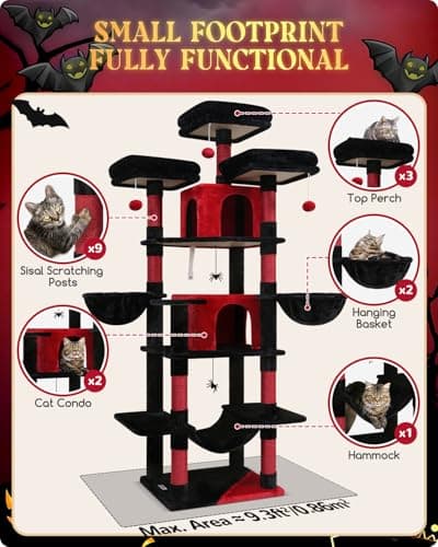 Gothic Cat Tower for Multiple Adult Cats - XXL Halloween Cat Tree
