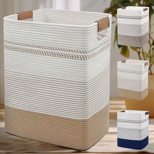 DOFASAYI 85L Large Laundry Basket with Leather Handles