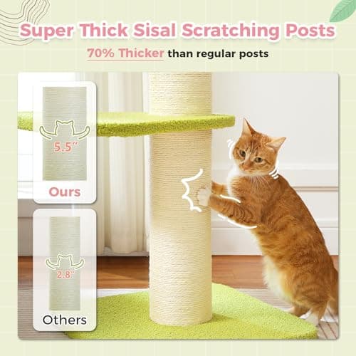 PEQULTI Super Thick 36.2'' Tall Scratch Post for Large Cats