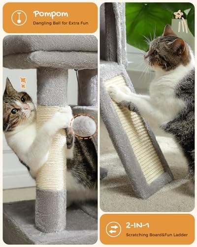 PAWZ Road Cat Tree for Indoor Cats - 30 Inches with Dual Condos