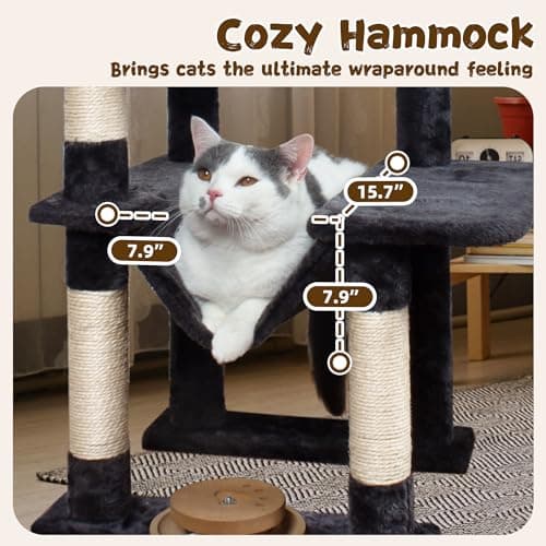 Grey Multi-Level Cat Tree with_scratching Posts & Playground for Indoor Cats