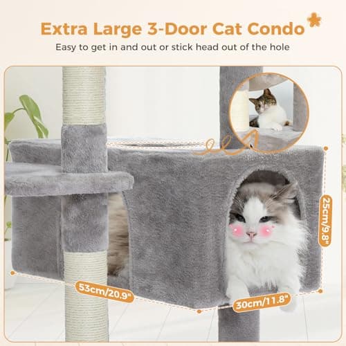 PAWZ Road Large 72 Inch Cat Tree for Indoor Cats - Gray