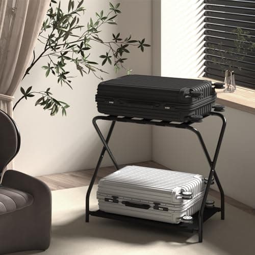PILLAGER 2 Pack Foldable Metal Luggage Rack- Black