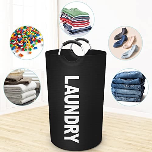 StorageRight 90L Large Dirty Clothes Hamper, Collapsible & Waterproof (Black)