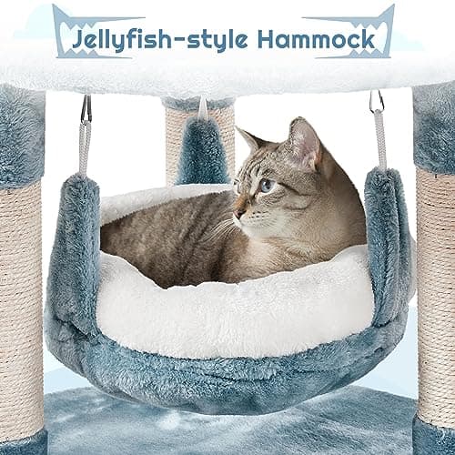 Yaheetech Ocean-Themed 45.5in Cat Tree with Shark Nest & Sea Star Perch