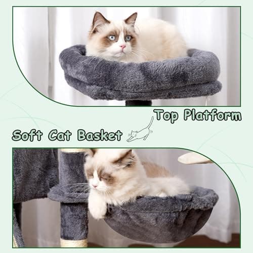 Smoky Gray Multi-Level Cat Tower with Scratching Board GCT005SG