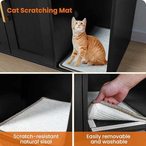 Dwanton Black & Rustic Brown Cat Litter Box Enclosure