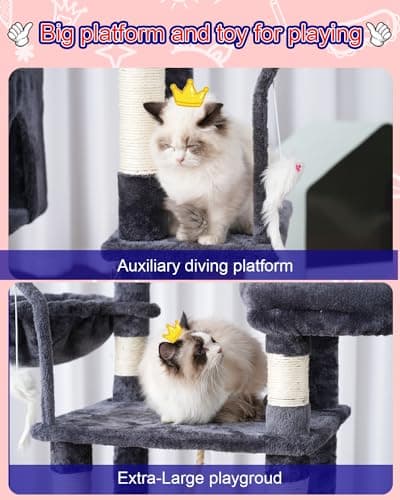 Smoky Gray Cat Tree for Large Cats GCT020G