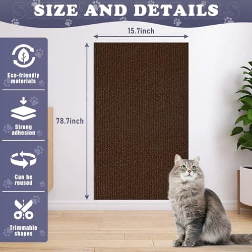 Self-Adhesive Cat Furniture Protector, Brown, 15.7"x78.7"