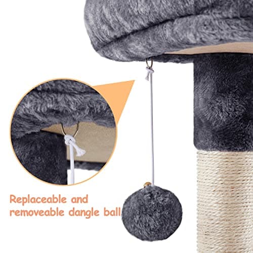 Yaheetech 34in Multi-Level Cat Tree with Bed & Scratching Post Dark Gray