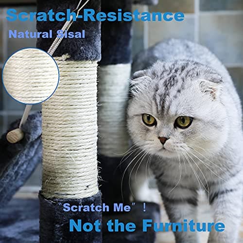 NEGTTE Multi-Level Cat Tree for Large Cats - Cat Condo & Climbing Tower