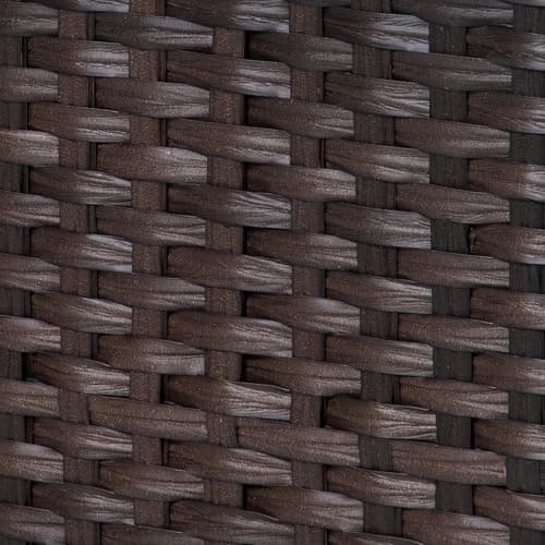 Hidden Handwoven Rattan Cat Litter Box Enclosure with Odor Control, Artificial Plants, Real Stones — Brown
