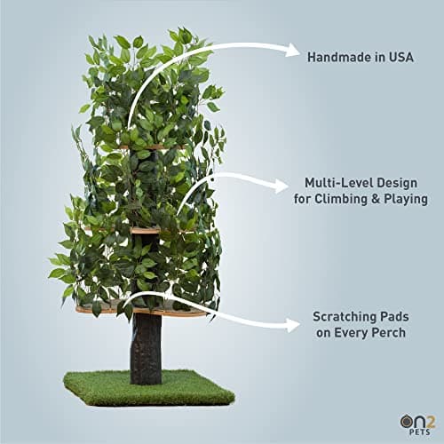 USA-Made On2 Pets Cat Tree & House, Multi-Level Activity Center