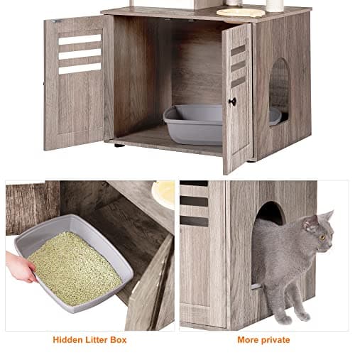 Modern Style Cat Tree with Large Platform and Condo