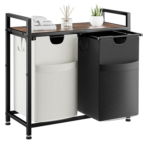 Lulive Double Laundry Hamper, 112L Sorter with Removable Bags & Handles