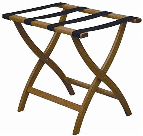 Light Oak Wooden Mallet Designer Curve Luggage Rack — Medium Oak