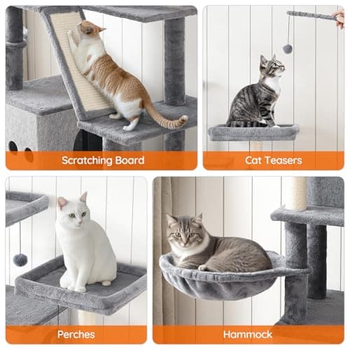 HOOBRO All-in-One Cat Tower with Hidden Litter Box Enclosure, 45.3"x17.7"x68.9"
