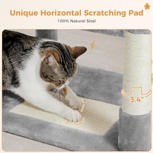 PAWZ Road Large 72 Inch Cat Tree for Indoor Cats - Gray