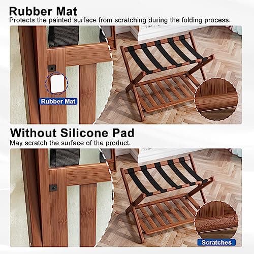 Walnut Luggage Racks Pack of 2 for Hotel Guest Rooms