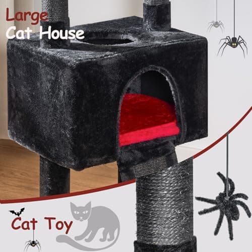 Gothic Cat Tree with Coffin Bed and Condo – Halloween-Inspired Pet Furniture