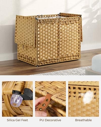 GREENSTELL Goose Yellow Collapsible Laundry Hamper with Lid & Removable Liners, 65L