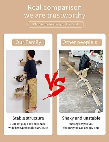 Adjustable Floor to Ceiling Cat Tree with Natural Sisal Rope 55.52-118.5 Inches