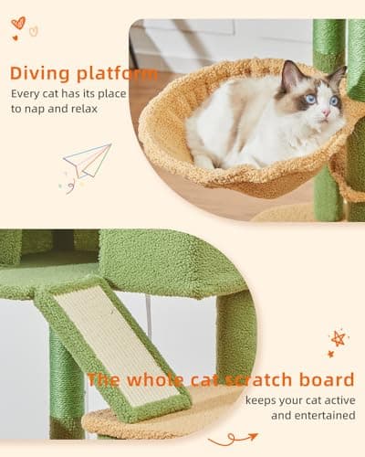 Taoqimiao 71-Inch Multi-Level Cat Tree for Large Indoor Cats