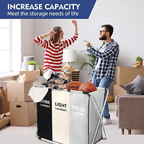 180L Tall Collapsible Laundry Hamper with Handles for Storage and Organizing in Dorms and Closets (1-Pack)
