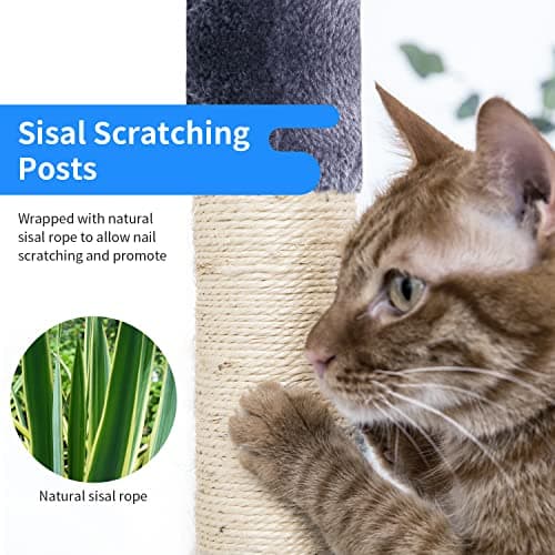 BestPet 36" Indoor Cat Tree with Scratching Posts & Toys, Dark Grey
