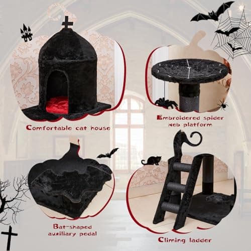 Halloween themed Gothic Cat Tree for Large Cats