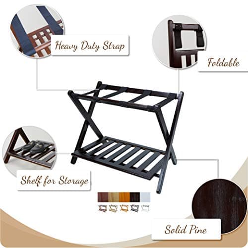 Walnut Casual Home Luggage Rack (New)