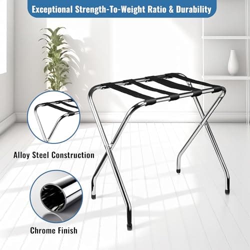 Chrome Foldable Luggage Rack for Guest Room