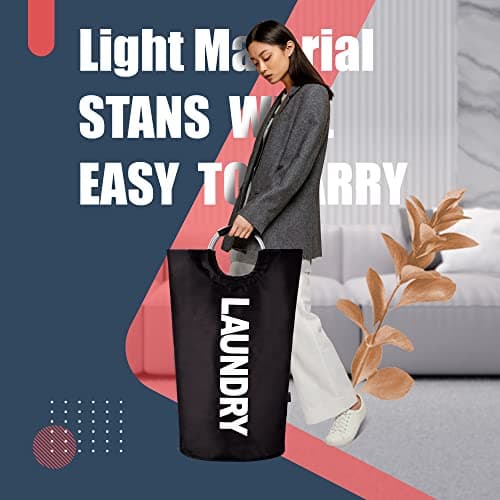 Caroeas 90L Waterproof Laundry Hamper, 13 Colors, Padded Handles, Collapsible Storage