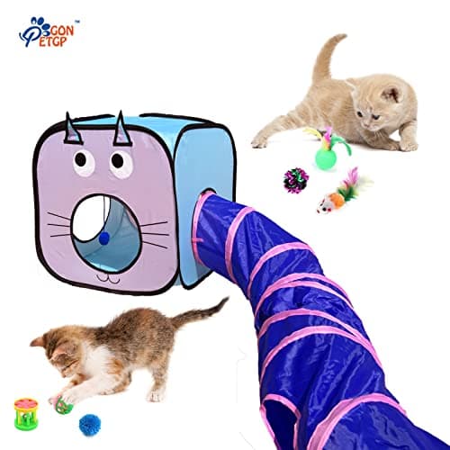 GONPET Set for Indoor Cats: 23 PCS Kitten Toys Including Tunnel & Teaser Wand