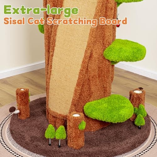 Luxury Multi-Level Cat House with Scratching Post for Indoor Cats (Green)
